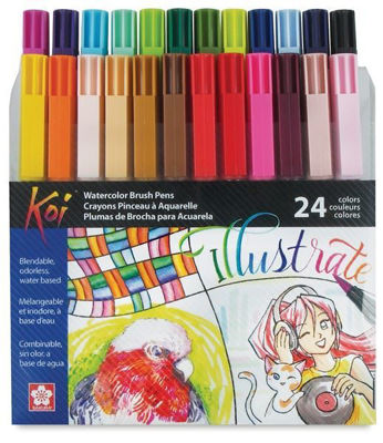 SKXBR-24SA Sakura Koi Coloring Brush 24 Pc Set- 24 Colors