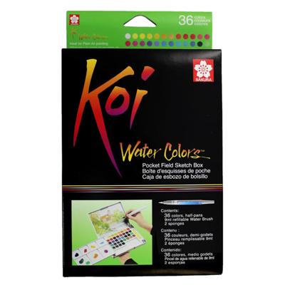 SKXNCW-36N Sakura Koi Water Color Pocket Field Sketch Box- 36 Colors
