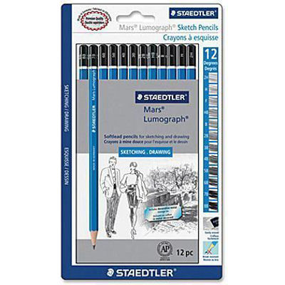 MS100G12SBK Staedtler Lumograph Graphite Pencil 12 Set: sketching and drawing