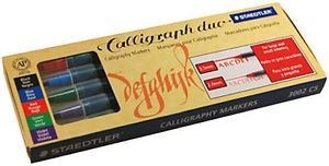 Staedtler Double Ended Calligraphy Duo Markers Assorted Colors Set of 12  for sale online