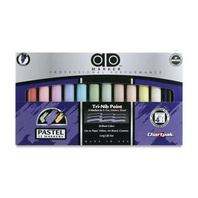 Chartpak Ad Setf Marker 25-Color Pastel Set
