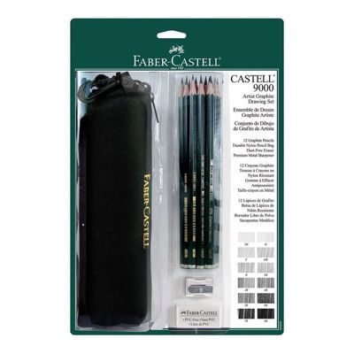 Faber-Castell Castell 9000 Set Of 12 With Pencil Bag Set & Accessories