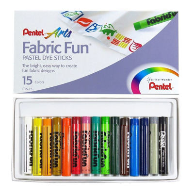 Pentel Arts Fabric Fun Pastel Dye Sticks - 15 Color Set