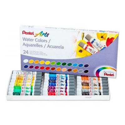 Pentel Water Colors Assorted Colors, 24-Pk