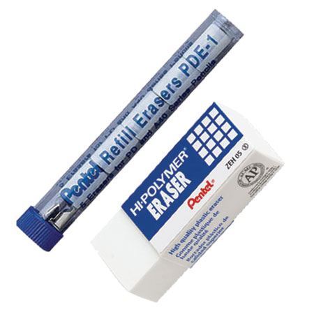 Pentel Hi-Polymer Jumbo Plastic Rubbers Erasers - White - Pack of 4