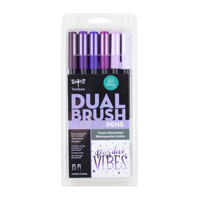 TB56224 Tombow Abt Dual Brush Pen 6 Set - Purple Blendables