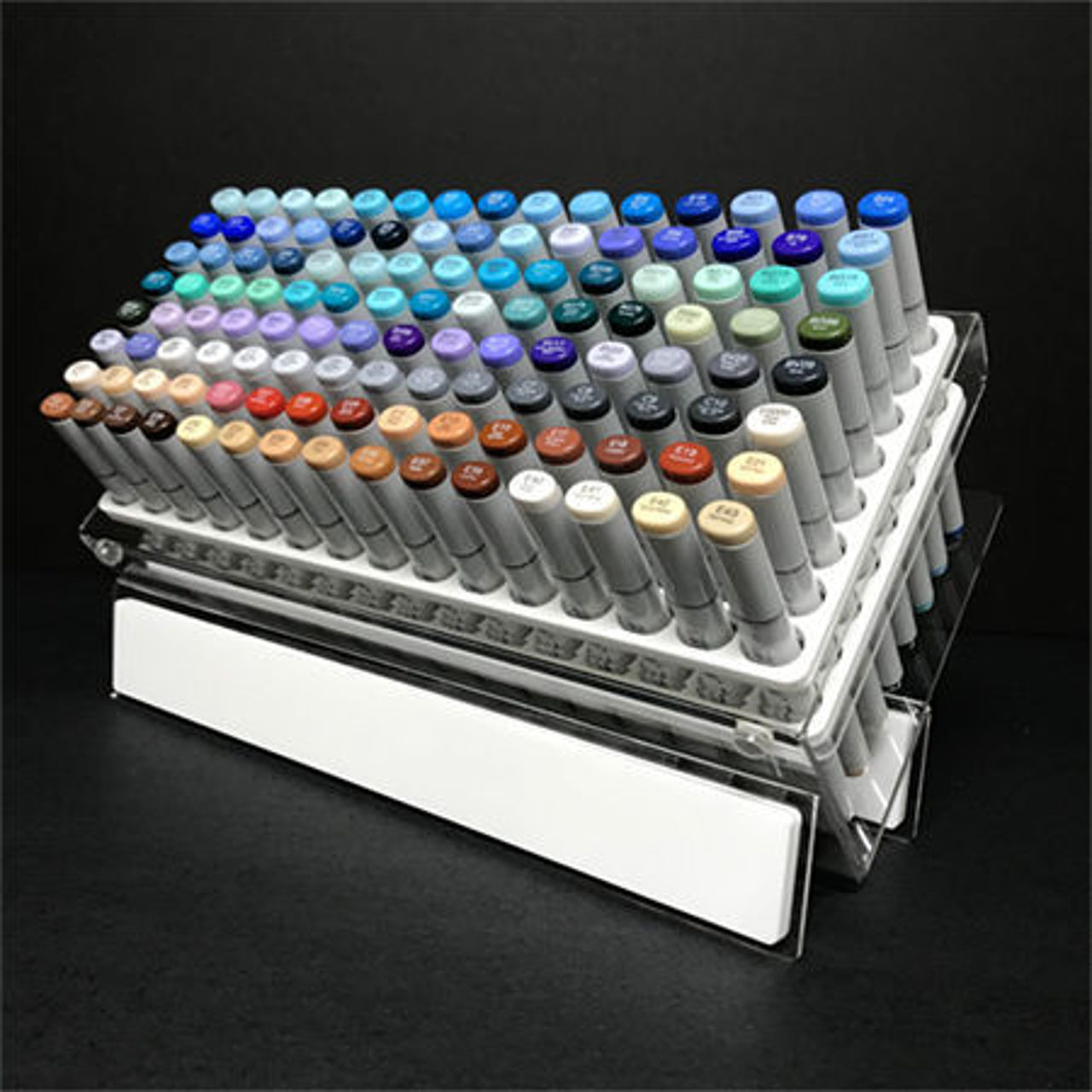 New Design Acrylic Marker Storage Rack Copic Markers Holder Empty Holds  36/70 (36/76 Hold, Clear)