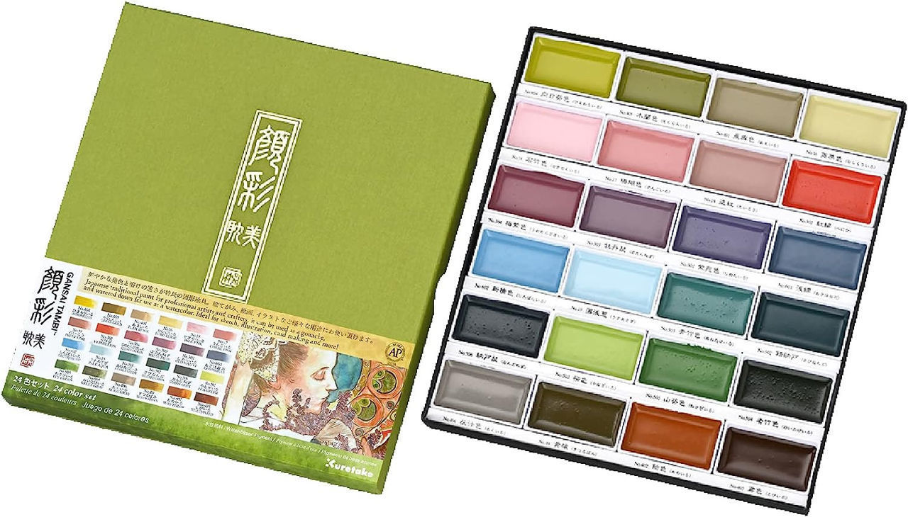 Kuretake Gansai Tambi Watercolor Art Nouveau Set of 24 Kuretake Gansai Tambi Watercolor Art Nouveau Set of 24